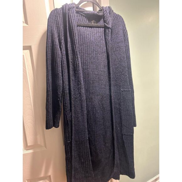 Urban Outfitters Oversized Open Front Ribbed Hooded Sweater Cardigan - Picture 2 of 5